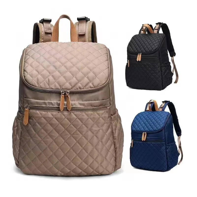 

Multifunctional Waterproof Nylon Brand High Quality Maternity Diaper Backpack For Travel Large Capacity Plaid Mother Baby Bag