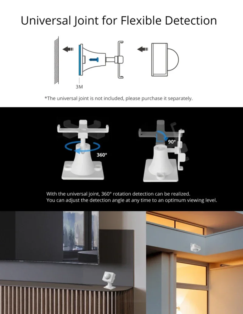 Фото НОВЫЙ датчик движения Sonoff Pir PIR RF Smart Human Body Sensors с регулируемым основанием должен работать с радиочастотным мостом SONOFF 433 МГц для работы №3
