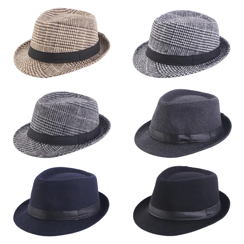 58CM Fedora Hat Wool Blend Luxury Man Hats for Fashion Formal Wedding Decorate Camel Panama Cap Jazz Flat Brim Top Hat