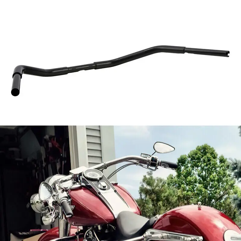 Фото Руль для мотоциклов Softail Deuce FXSTD Custom FXSTC Dyna Wide Super Glide Fat Bob Street Bob Sportster XL1200, высота 3,5 дюйма, с пляжной ручкой №2