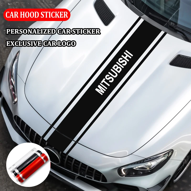 

Car Hood Cover Stickers PVC Engine Bonnet Decals Auto Decoration Accessories For Mitsubishi ASX Lancer Pajero Outlander L20 3