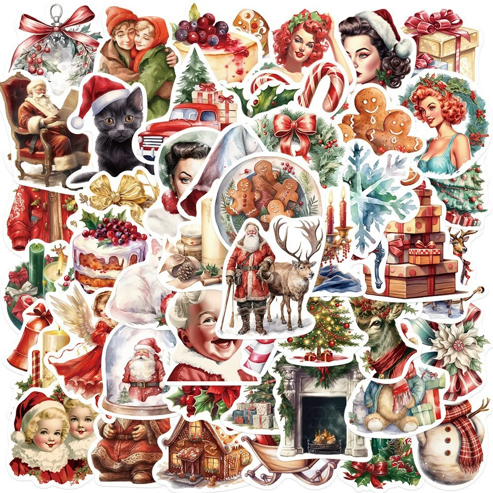 

10/30/50PCS New Christmas Sticker Pack Cartoon Creative Anime iPad Computer Desk Guitar CarChair Decoration Waterproof Wholesale