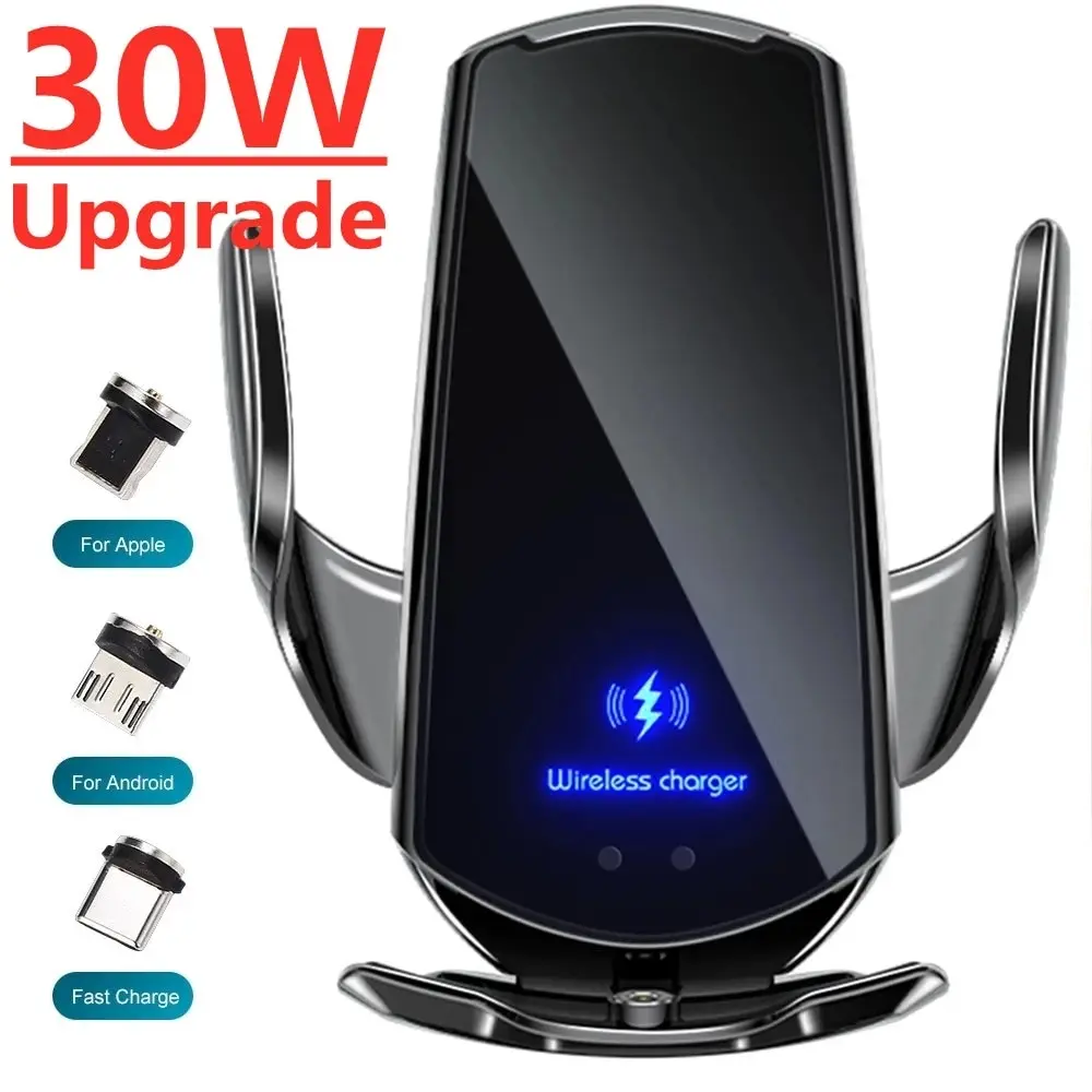

30W Car Wireless Charger Magnetic Auto Car Mount Phone Holder for IPhone Samsung Xiaomi Infrared Induction Fast Charging Station
