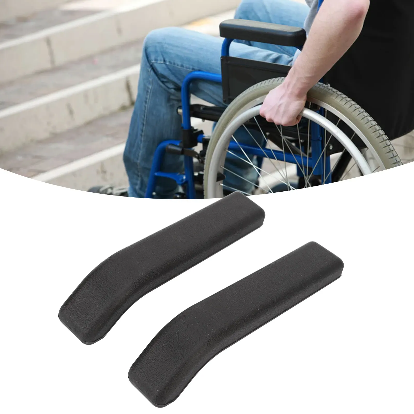 

1 Pair Universal Wheelchair Arm Pads ABS Wheel Chair Padded Armrest Cushion Replacement for Elderly Patient Wheelchair Accessory