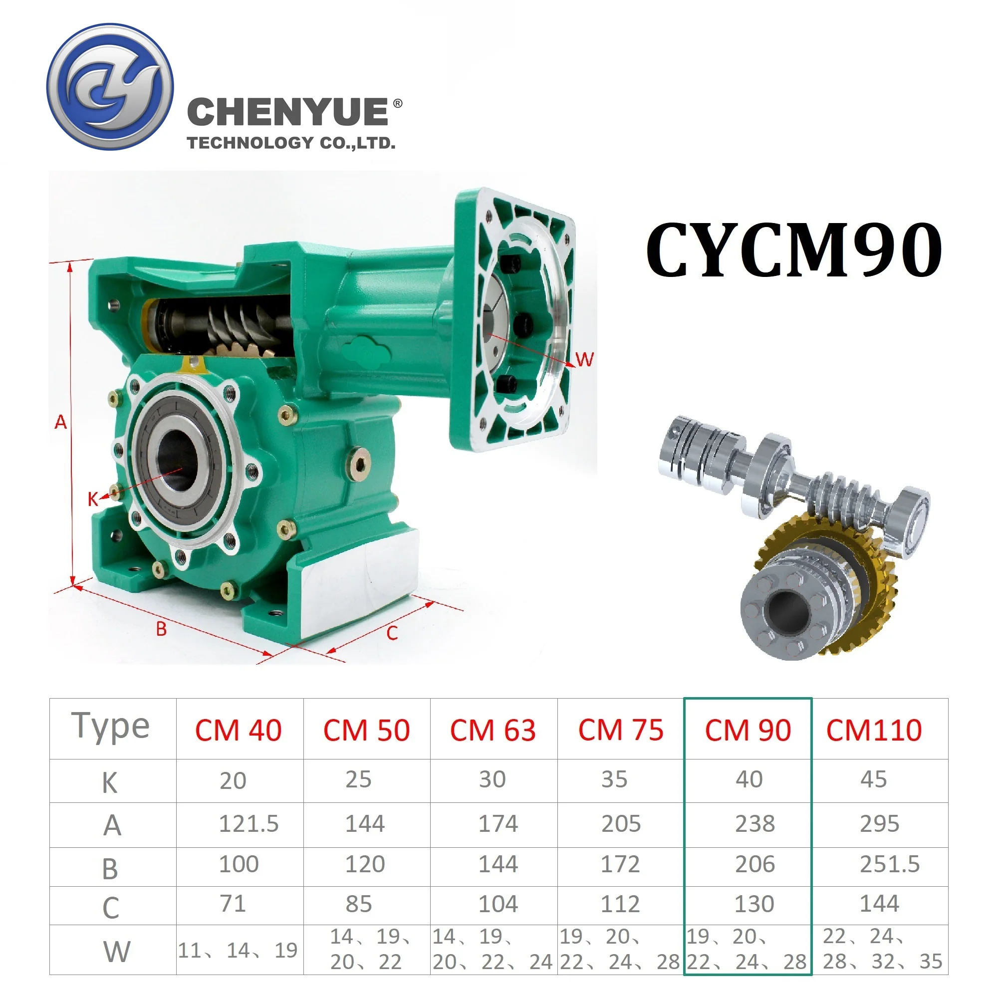 CHENYUE Регулируемая червячная коробка передач с подсветкой 0 5-2Arcminute CYCM90 Вход
