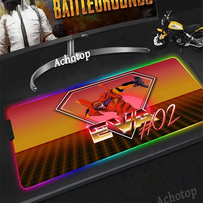 

RGB Mouse pad DIY Evangelion LOGO Computer muismat Laptop Anime Keyboard Mouse Mat Large Mousepad Keyboards Gamers Desk Mat For
