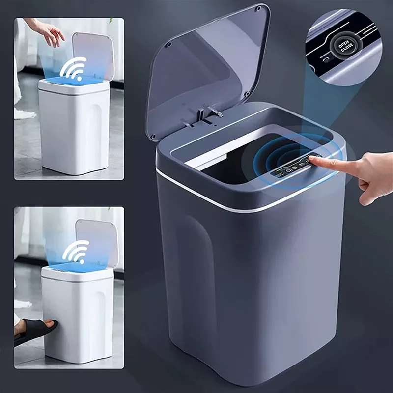 

Intelligent Trash Can Automatic Sensor Dustbin Smart Sensor Electric Waste Bin Home Rubbish Can For Kitchen Bathroom Garbage Bin