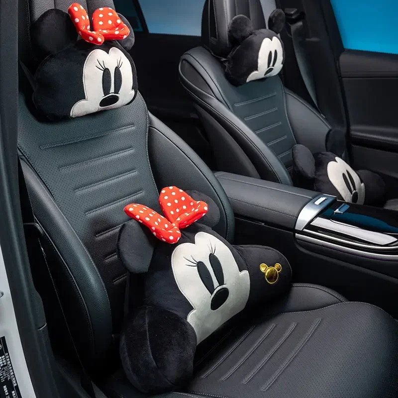 Фото Disney Микки и Минни анимация периферийный мультфильм милая подушка для подголовника автомобиля креативная кавайная подушка для сиденья автомобильная подушка украшение №1