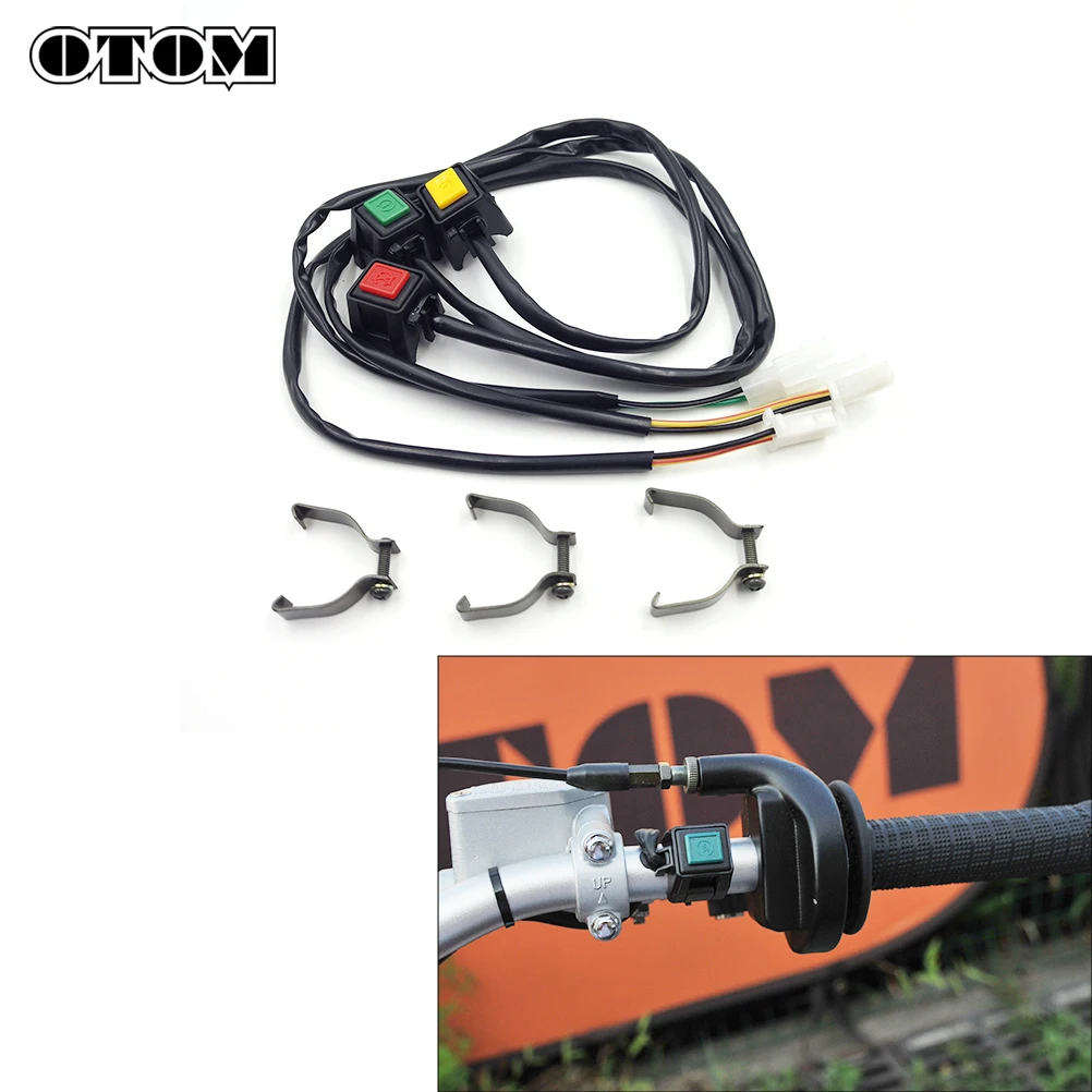 OTOM Motorcycle Handlebar Switch Motorbike Power Ignition Start Switch Button For Yamaha Honda Ktm Suzuki Universal ATV Dit Bike