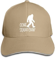 unisex funny bigfoot gone squatchin sasquatch adjustable duck tongue cap fashion baseball hat casquette