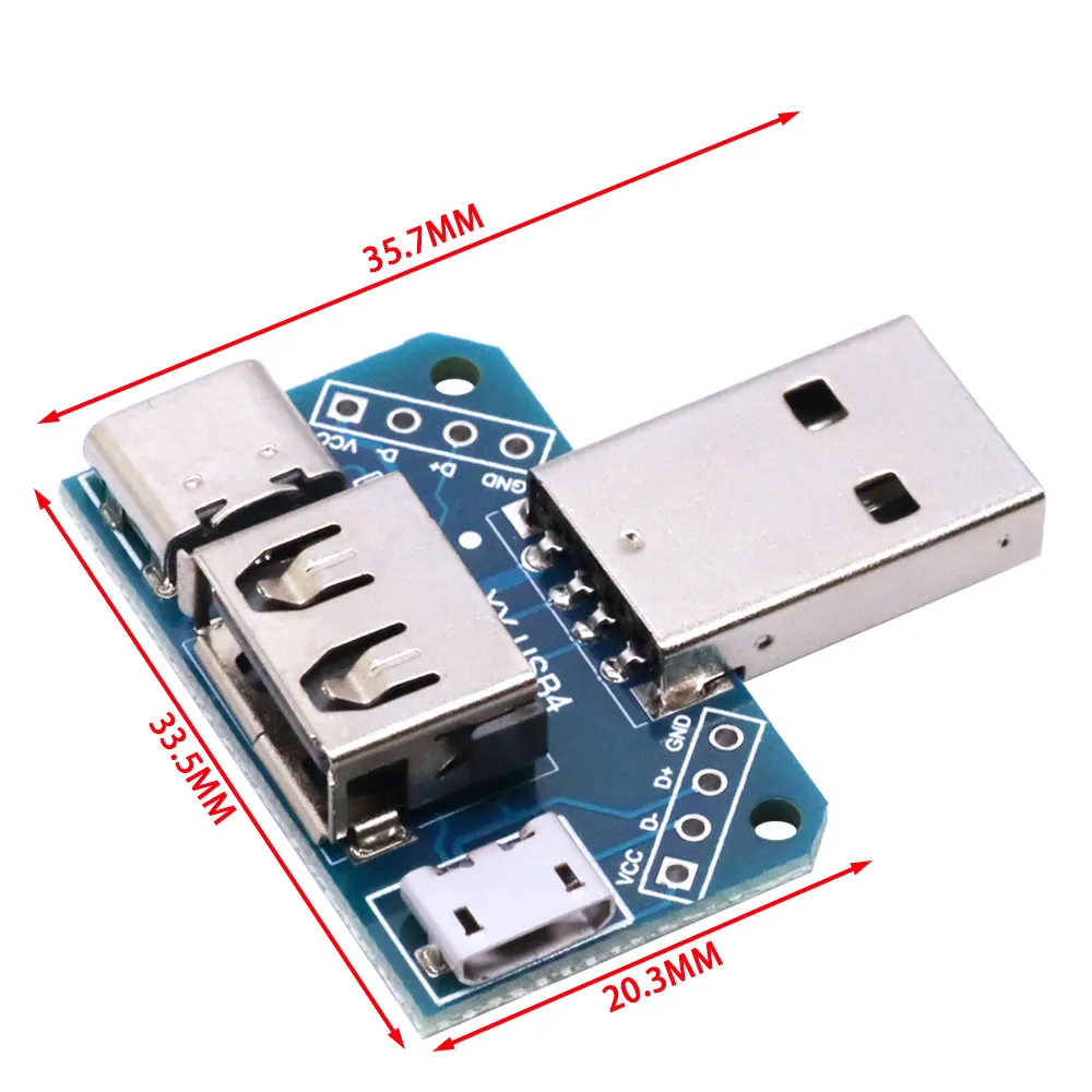 Разъем USB-головки коммутатора с разъемом Type-c Micro USB «мама» 2,54-4P тестовая плата передачи USB-адаптер XY-USB4 (art.: 3920d2cbc463f) - 3920d2cbc463f