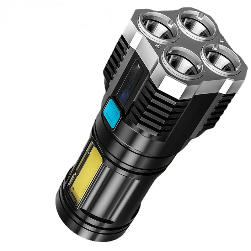 

Quad-Core Bright LED Flashlight Strong Light Rechargeable Super Bright Small Special Forces Outdoor Multi-Functional Spotlight