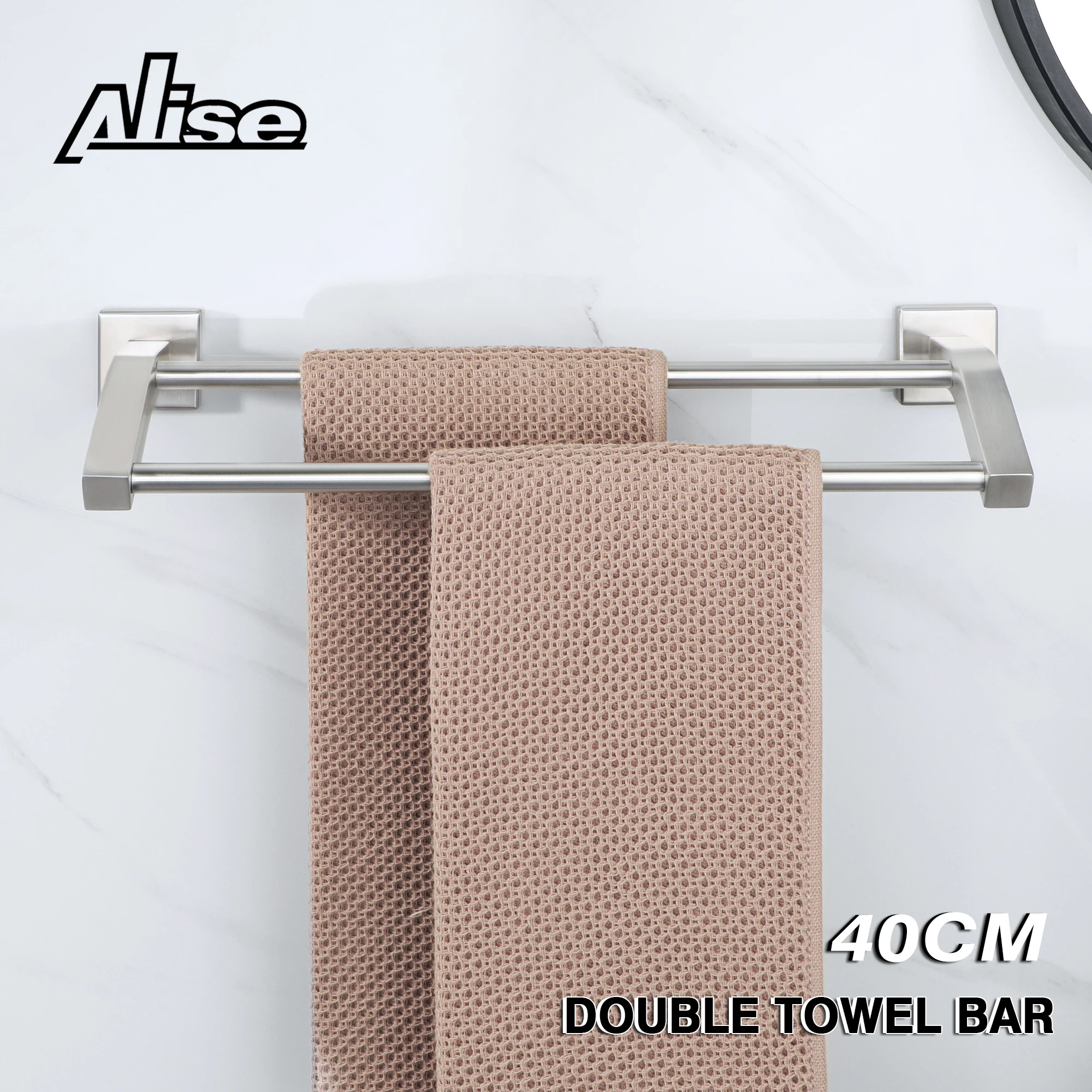 

40cm Double Bath Towel Bar/Rail Towel Rack for Bathroom Wall Mount Towel Holder 304 Stainless Steel Bathroom Accessories