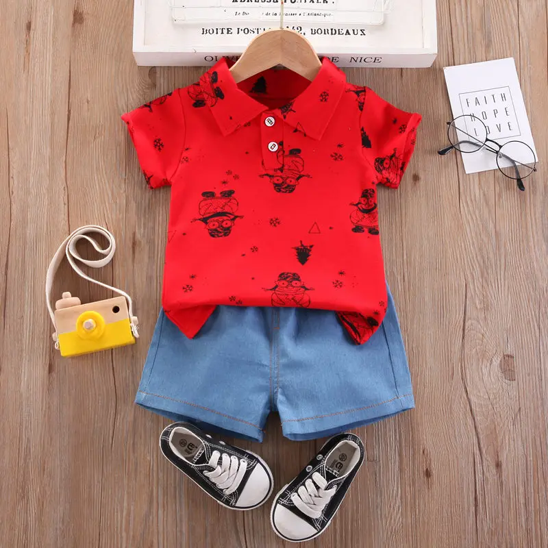 

2022 Kids Clothes Suit Summer Children Boy Girl Full Printe T Shirt Shorts 2Pcs/sets Baby Toddler Clothing Infant 1 2 3 4 Years
