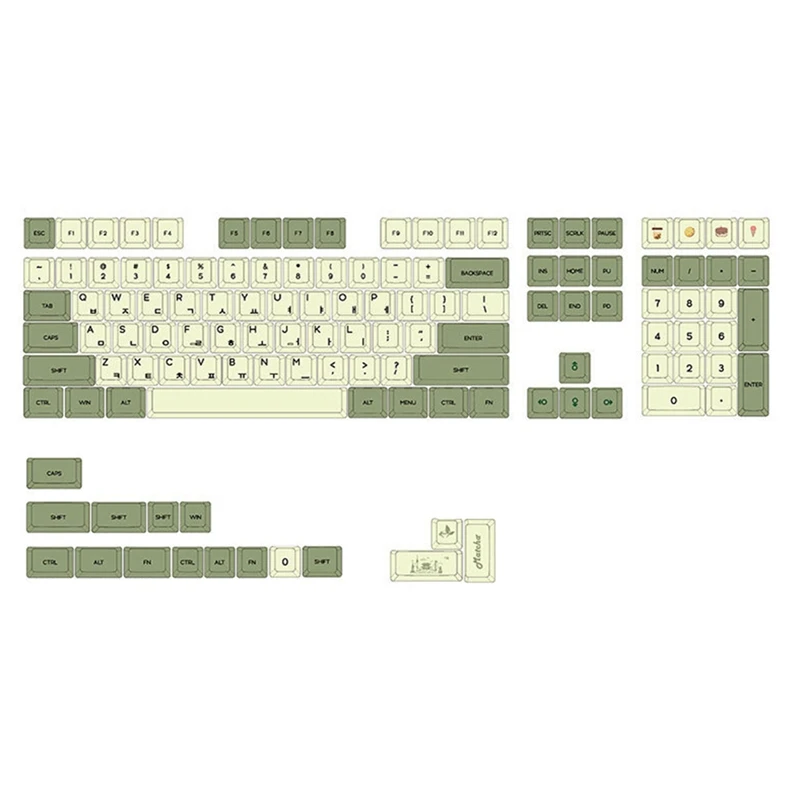 

Green Ethermal Dye Sublimation Fonts PBT Keycap For Wired USB Mechanical Keyboard 124 Keycaps