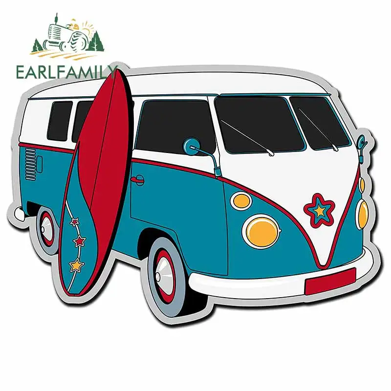 

EARLFAMILY 13cm For Camper Van Surfing Car Repair Sticker Occlusion Scratch Decal Funny Personality Creative Vinyl Material