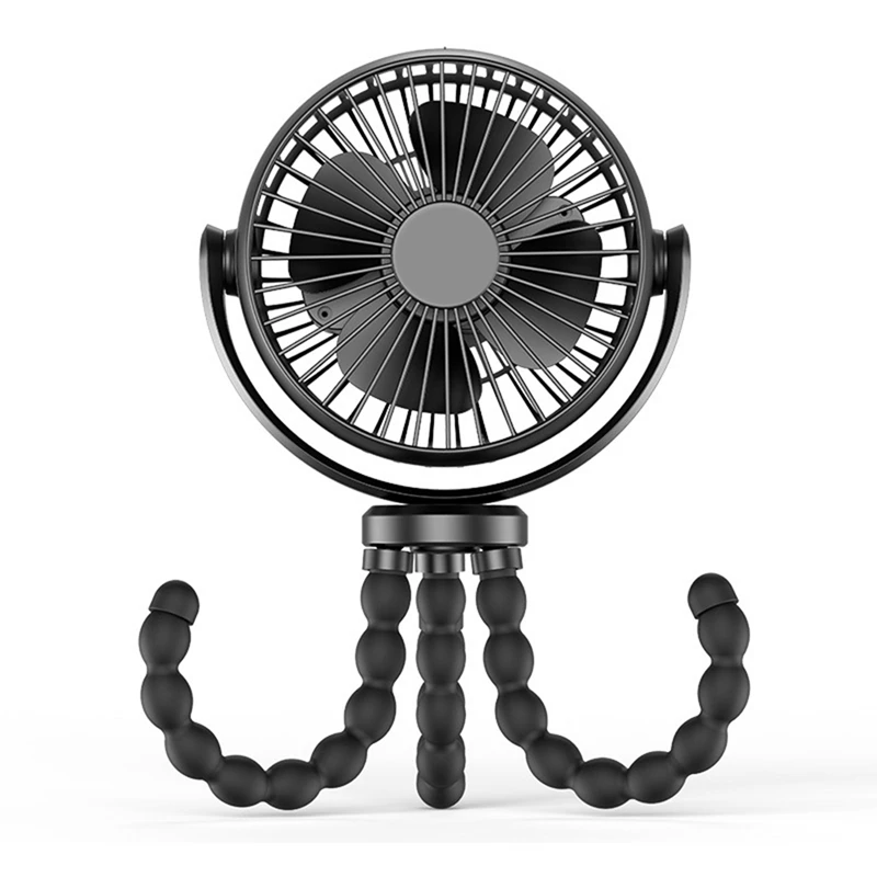 

Stroller Fan 5200Mah Battery Portable Fan With 360° Pivoting, Personal Fan With Flexible Tripod For Travel,Outdoors