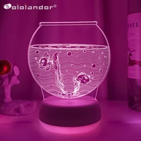 new 3d led light night creative fish tank kids table lamp hologram illusion bedroom living room 7 colors usb led light lamps