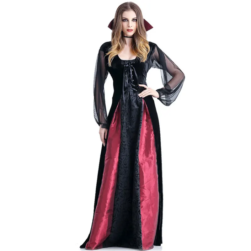 

Костюмы на Хэллоуин, готический костюм вампира, женское длинное платье для косплея в викторианском стиле