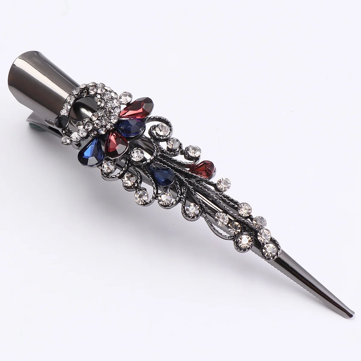 

Animal Shape Retro Large Rhinestone Metal Horn Clip Headdress Crystal Hair Accessories Clips Pins Bobby Miss