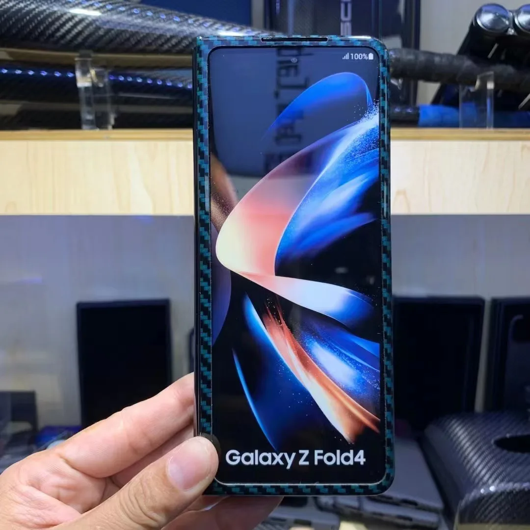 Cena QADIR Kolor Czystego Włókna Węglowego Etui Do Samsung Galaxy Z Krotnie 4 Przypadku Ultra Cienkie Włókna Aramidowe Biznes Telefon Pokrywa Dla Z Krotnie 4