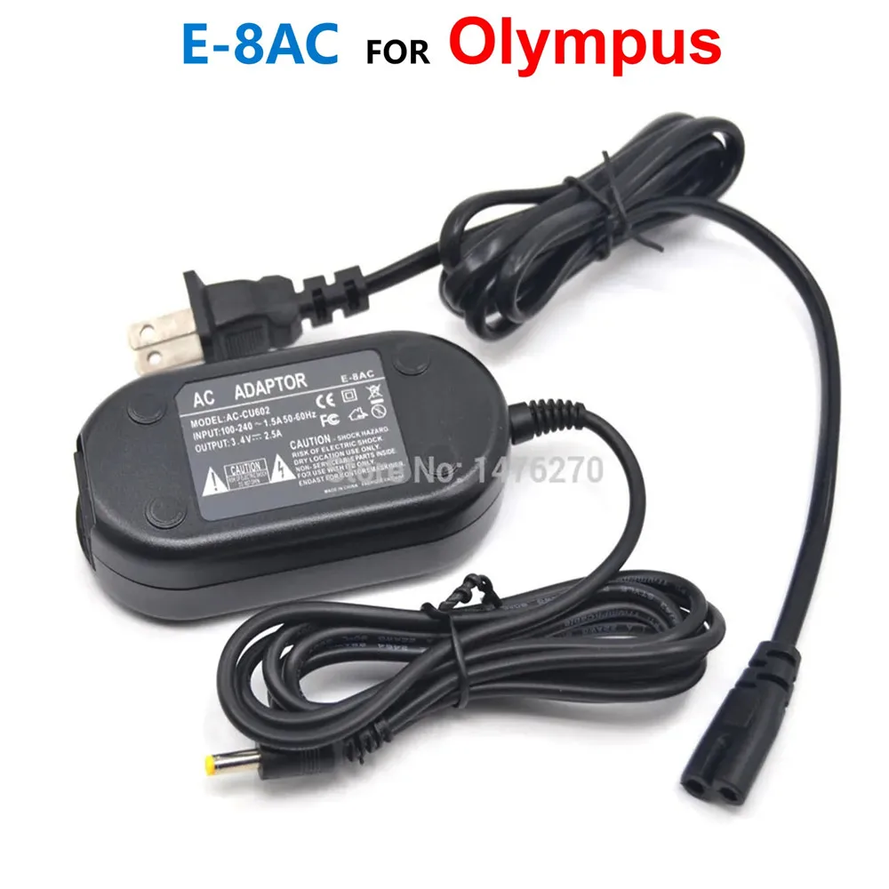 

E-8AC E8AC Camera AC Power Adapter Supply For Olympus D580 D-560 D520 C-220 C360 C450 X-550 SP-310 X-350 X-450 FE-170 FE350