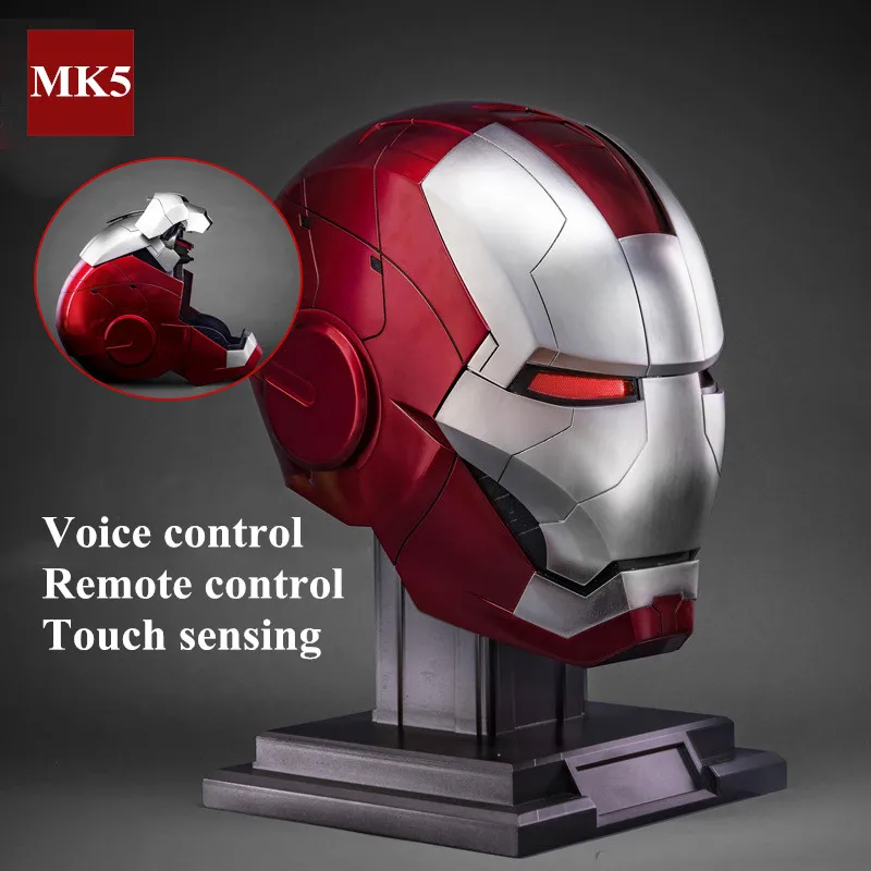 

Iron Man MK5 Helmet Electric Multi-piece Opening Closing Mask Chinese and English Bilingual Voice Control Remote Control Toys