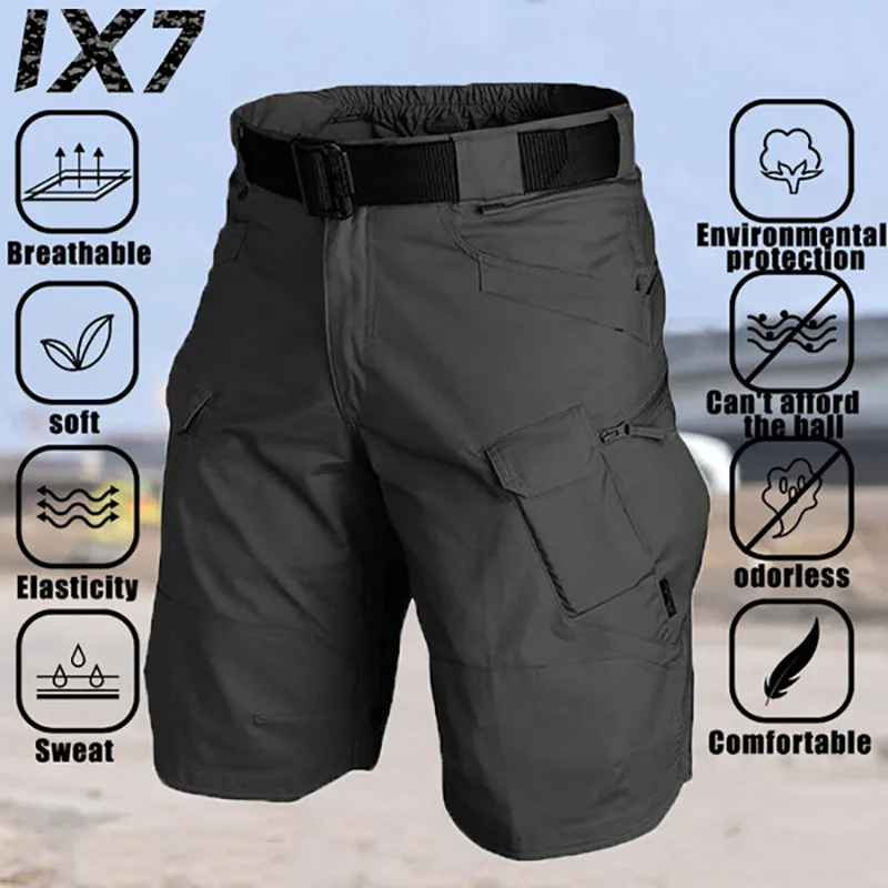 Brand Men's Urban Military Cargo Shorts Outdoor Waterproof Wear-Resistant Tactical Shorts Multi-pocket 2023 Casual Summer Pants