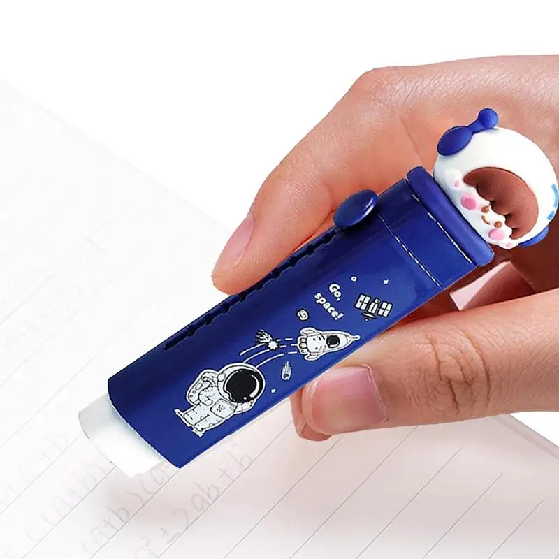 Eraser Cartoon Pattern Sliding Retractable Pencil Eraser Click Erasers Retractable Eraser Stick