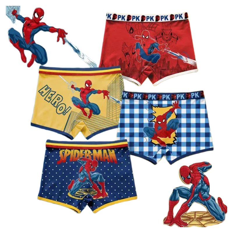 

Marvel anime cartoon Spider-Man small and medium-sized boys pure cotton soft close-fitting breathable personality boxer briefs