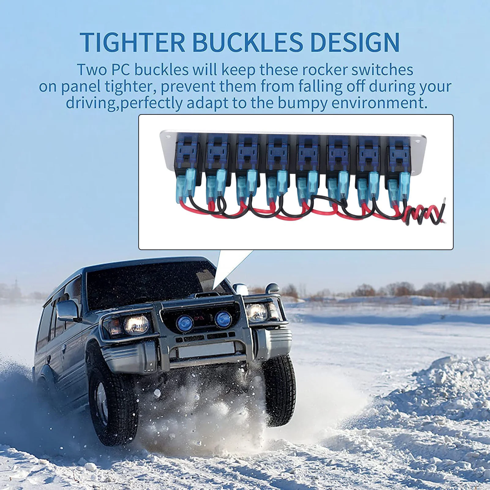 Панель кулисного переключателя 8-контактный 3-контактный светодиодный одиночный