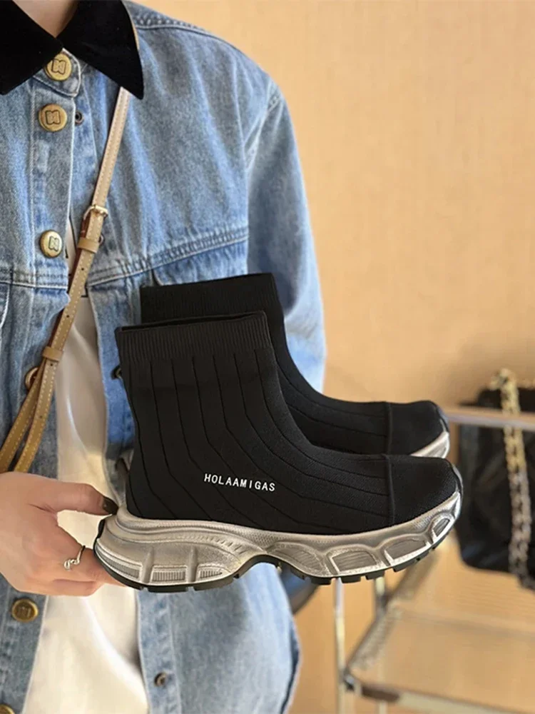 Женские высокие кроссовки теннисные туфли Тканевая обувь на платформе