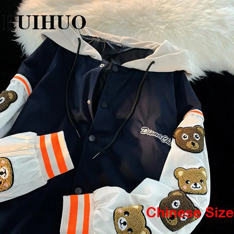 

RUIHUO Patchwork Jackets Men Clothings Male Clothes Tops Men's Windbreaker Man Coat New Outerwear Streetwear 2XL 2023 Spring
