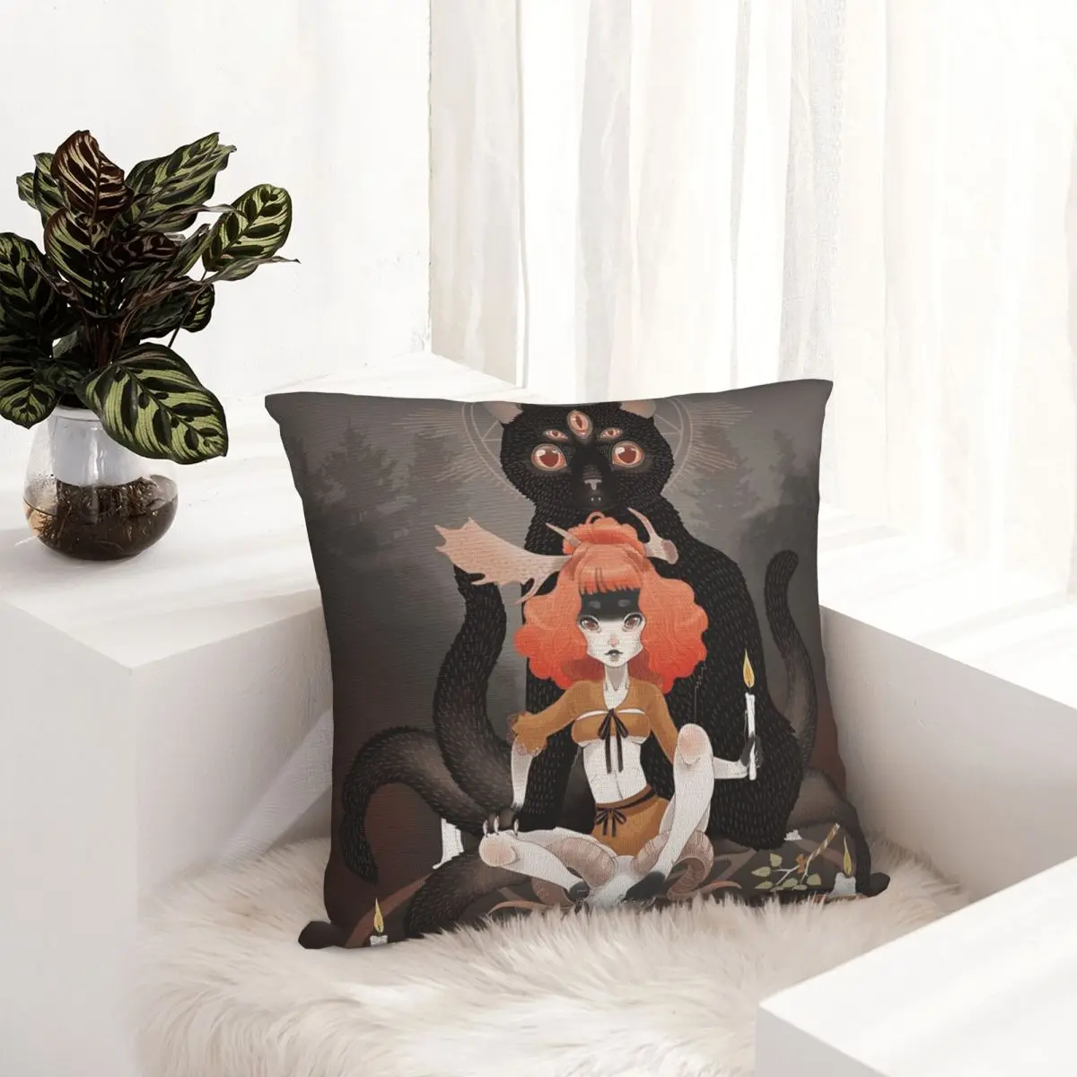 Наволочка с изображением ночи ведьмаков декоративная подушка |