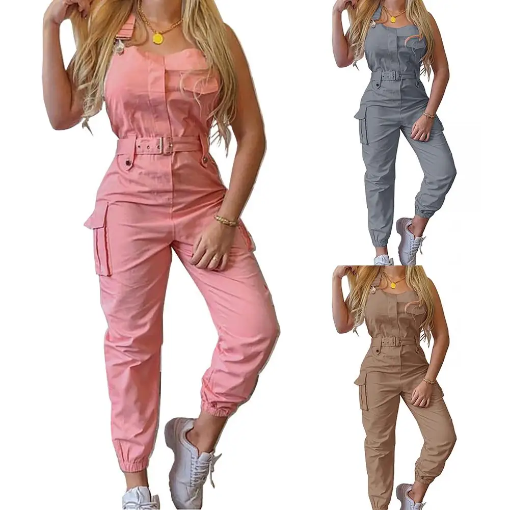 European and American Women's Overalls, Waistband, Sleeveless Suspenders, Trousers and Trousers