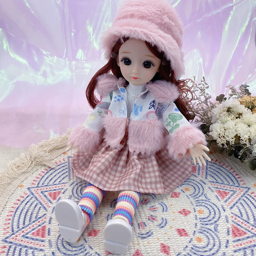 

New Bjd 30cm Doll 6 Points Princess Dress Suit Doll Set 16 Joints Movable 4D Eyes Girl Doll Birthday Gift Indoor Decoration Toy