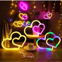 led neon lights usb battery powered double love bedroom decor hanging night lamp home festive