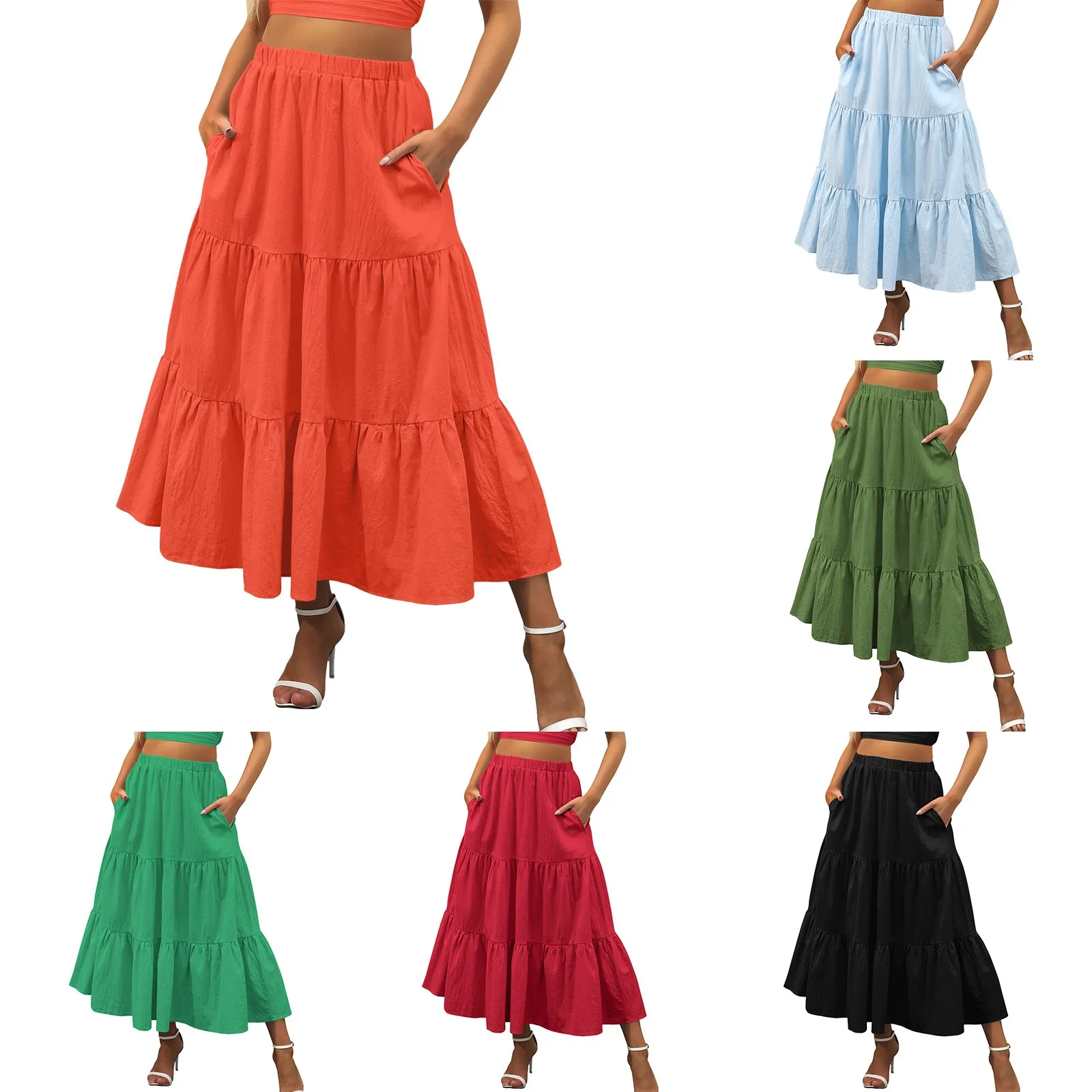 

Lands End Swim Skirt 10 Women S Summer Boho Elastic Waist Pleated A Line Flowy Swing Tiered Long Twin Bed Skirt 12 Inch Drop