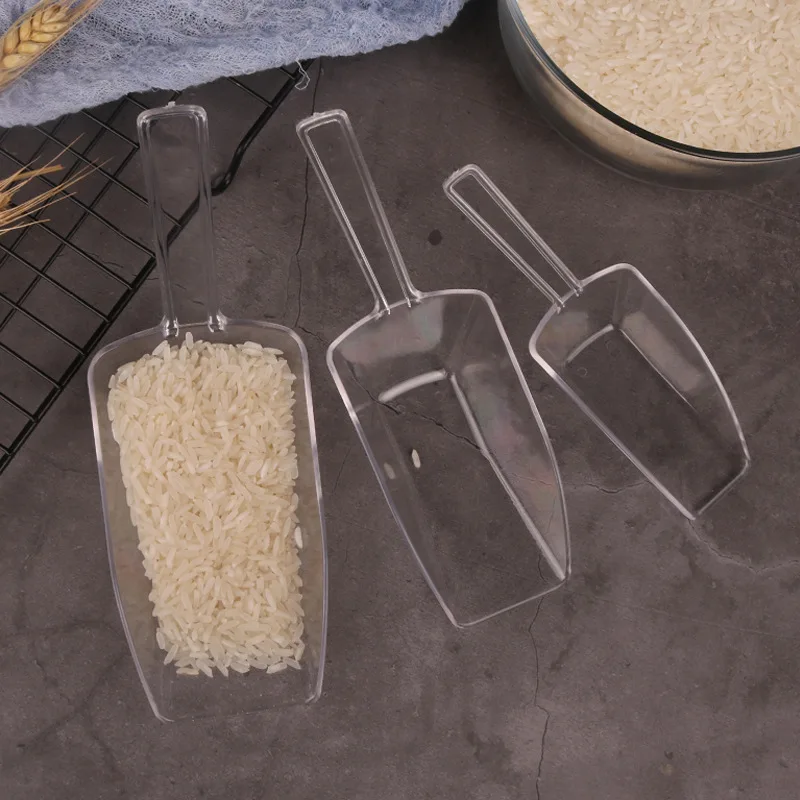

Plastic Clear Ice Scraper Sugar Food Buffet Candy Bar Scoops Shovel Kitchen Gadgets Tableware Wedding Sweet Candy Favor