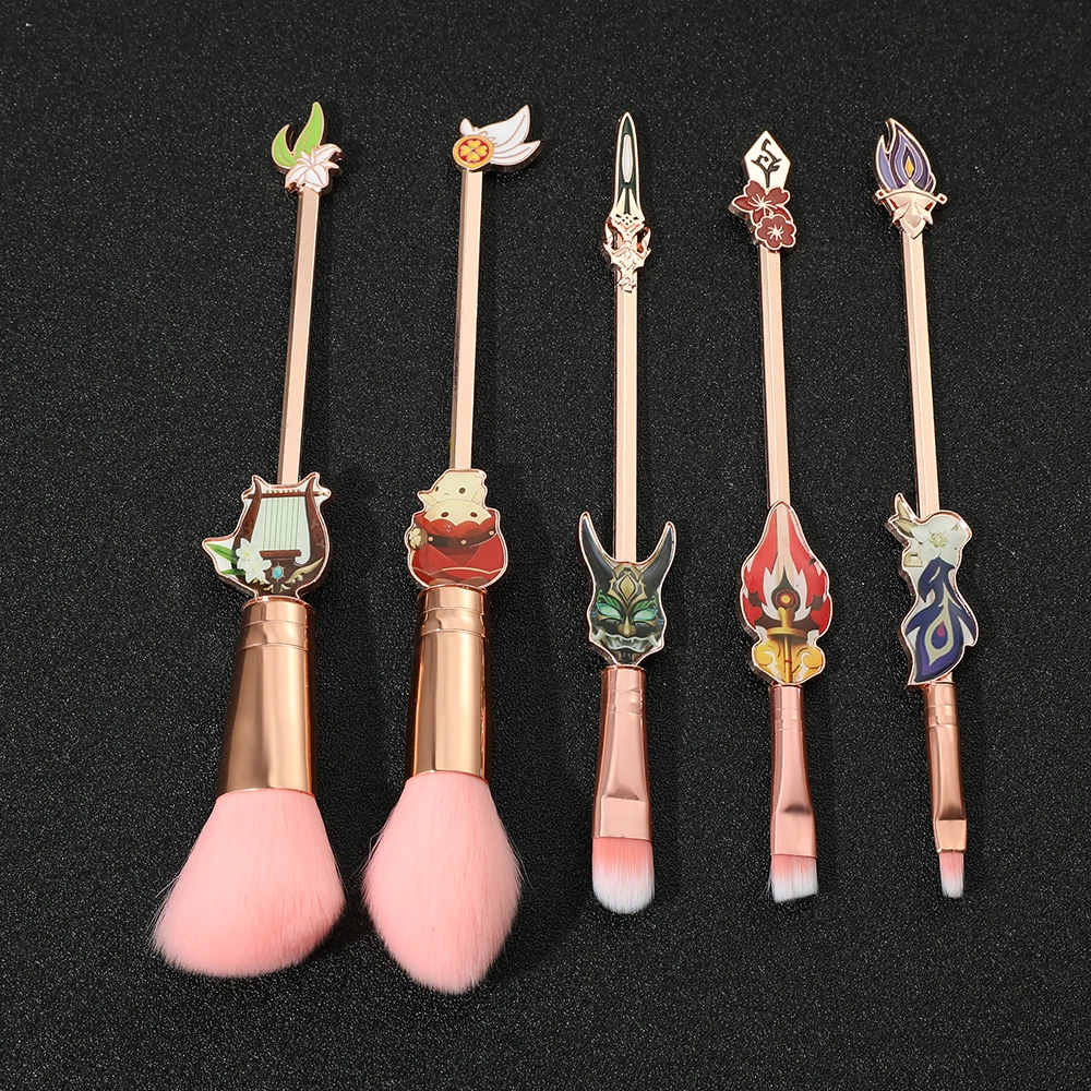

5Pcs Anime Game Genshin Impact Make up Brush Set Foundation Blush Brush Highlight Eye Shadow Cosmetic Brush Beauty Tools