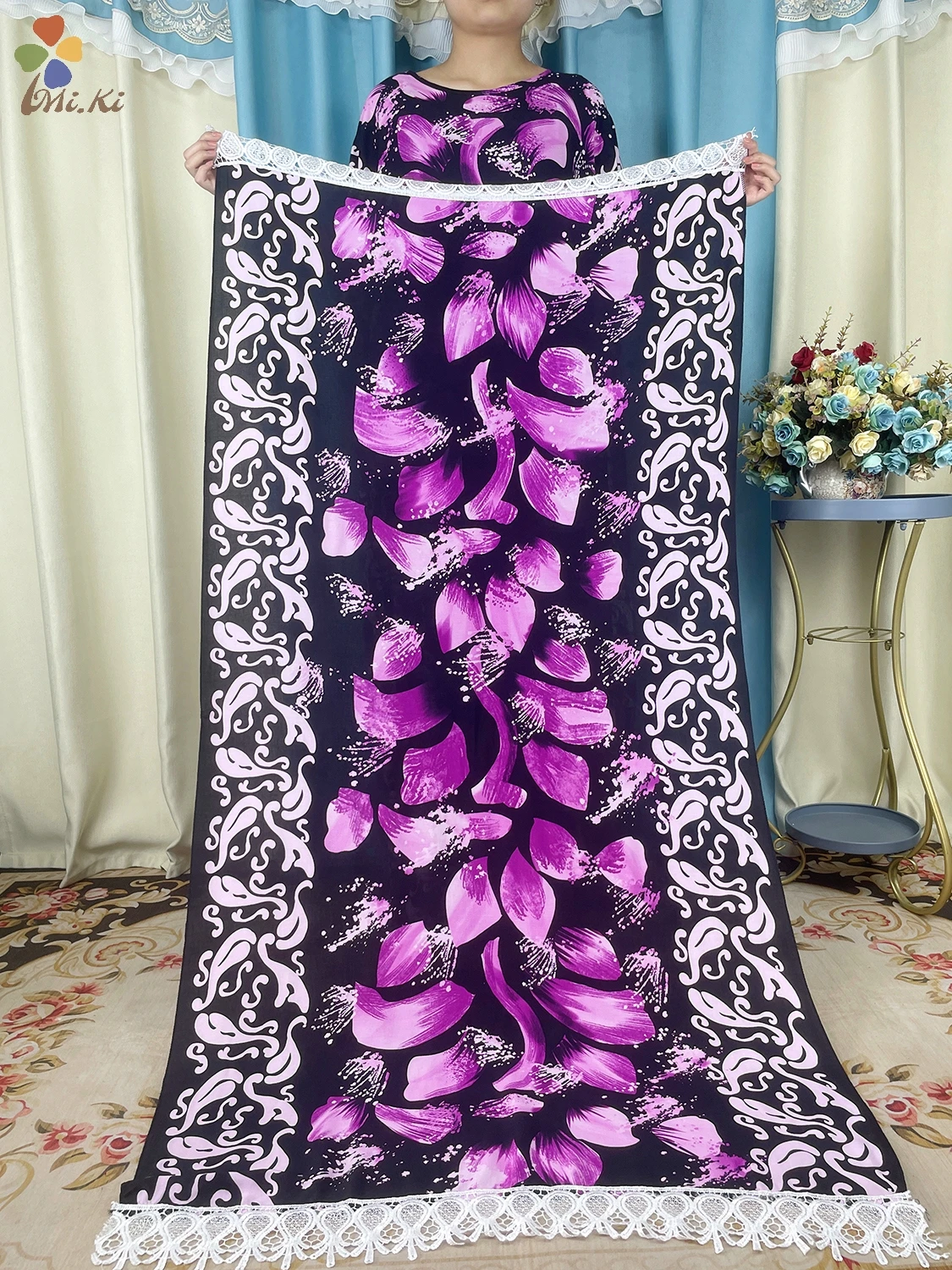 Новинка 2024 африканская абайя женское платье с принтом хлопковое свободное