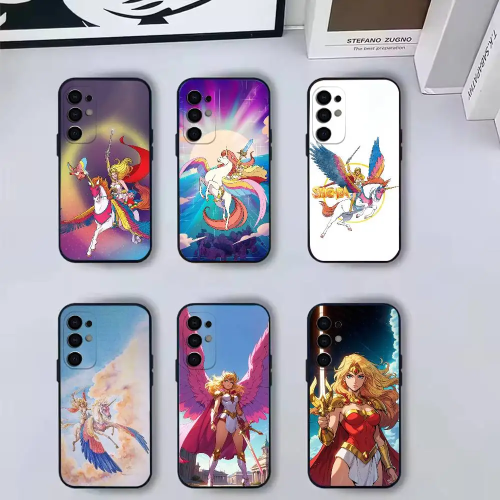 Фото Ностальгический чехол для телефона C-Cartoon S-She-Ra-A для Samsung S 25,24,23,22,30,21,10,9,Ultra,Plus,Lite,FE,4,5 G, мягкий черный чехол №1