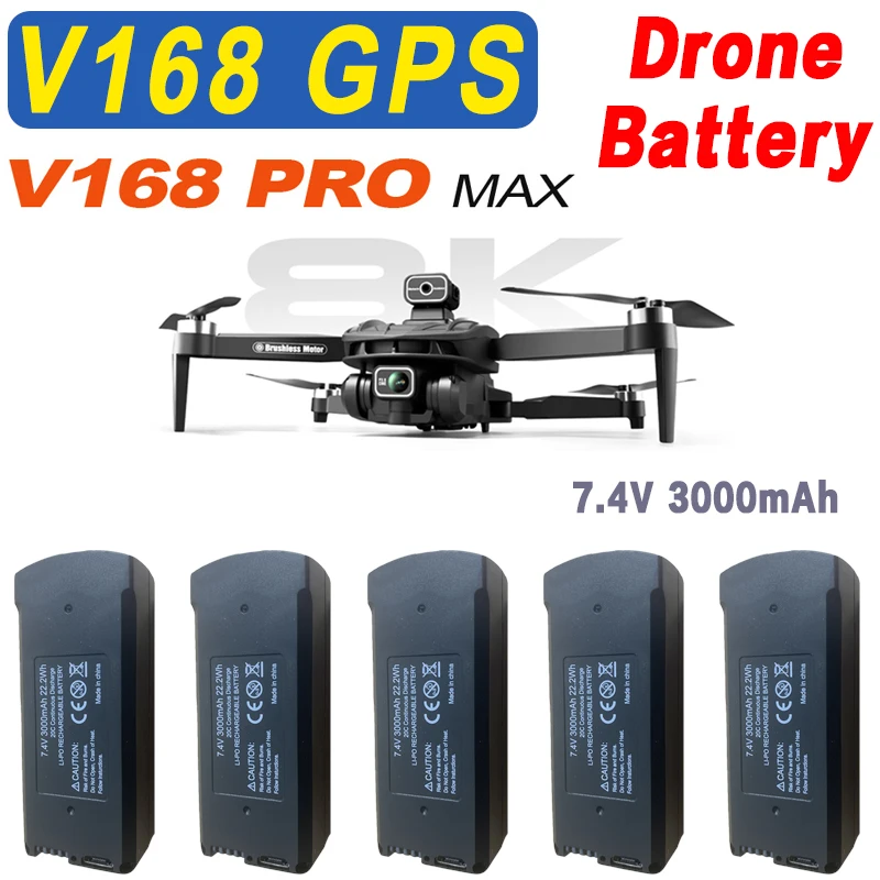 Оригинальный аккумулятор 7 4 в 3000 мА/ч для V168 8K GPS дрона/квадрокоптера RC Pro Max