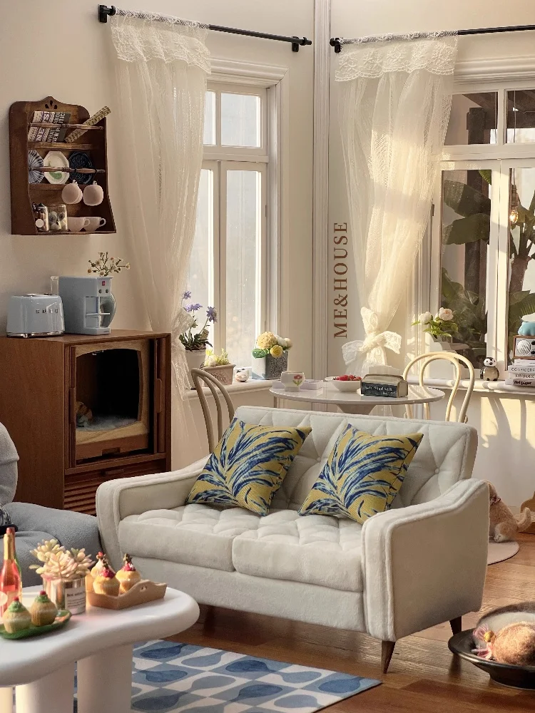 Модель кукольного домика 1/6, аксессуары для мебели, двойной одиночный ...