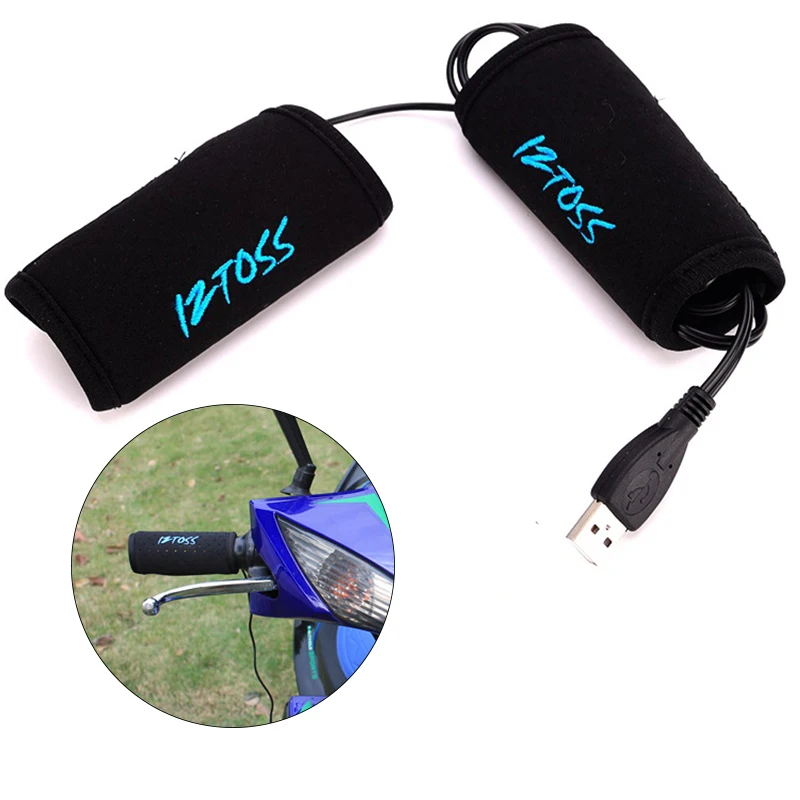 

1 Pair Motorcycle Heated Grips USB Electric Bicycle Motorbike Handle Handlebar Warmer With Temperature Control Removable Grips