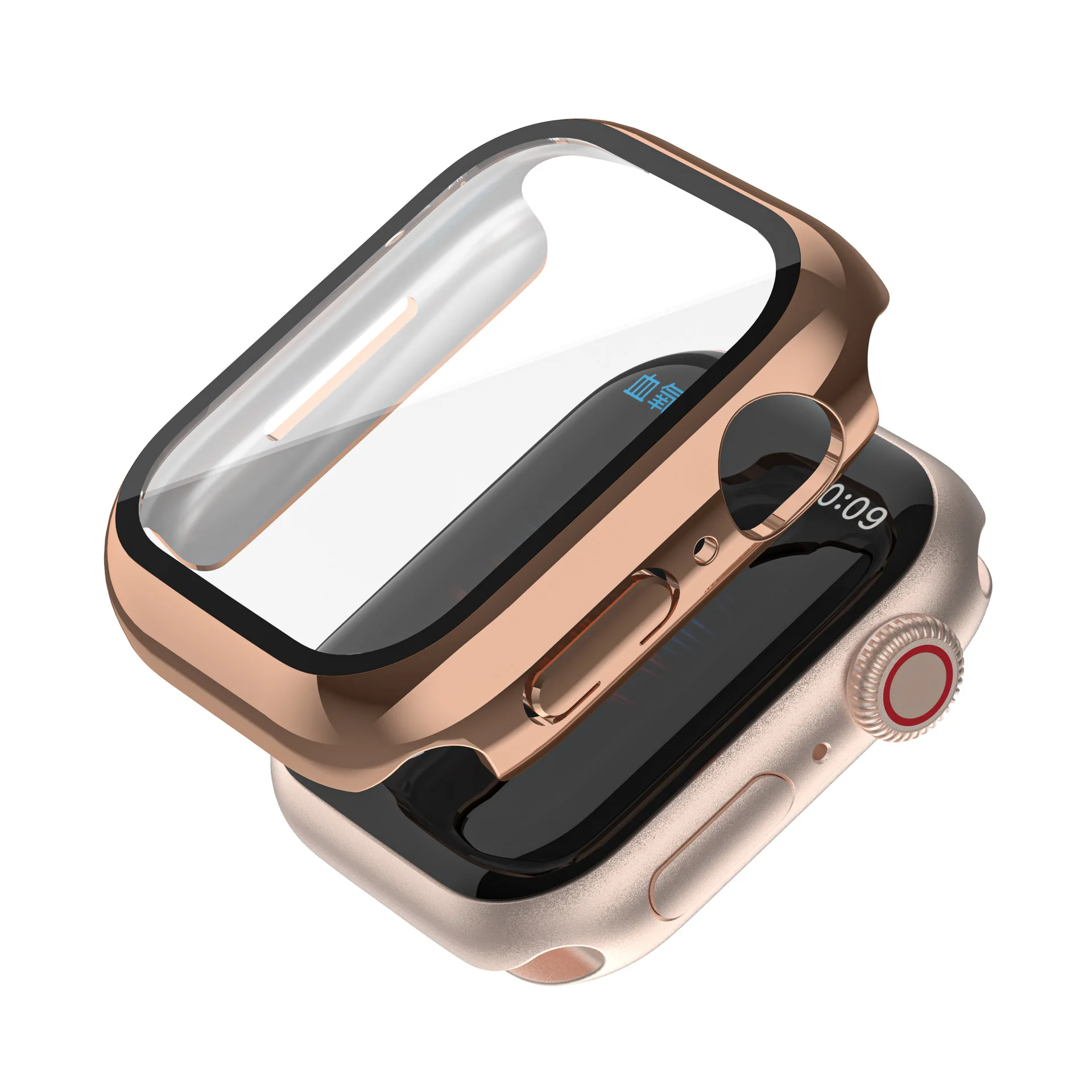 Enlarge Apple Watch Case Protective Case PC Electroplating Integrated Tempered Film Case