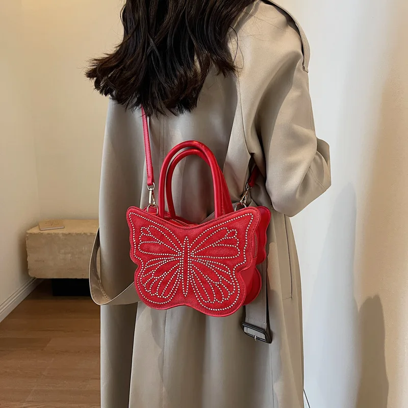 Модная сумка в форме бабочки с рисунком дизайнерская на плечо женская плюшевая