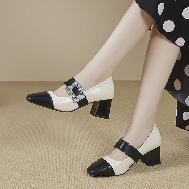 Брендовые туфли-лодочки с квадратным носком массивные сандалии закрытым сабо