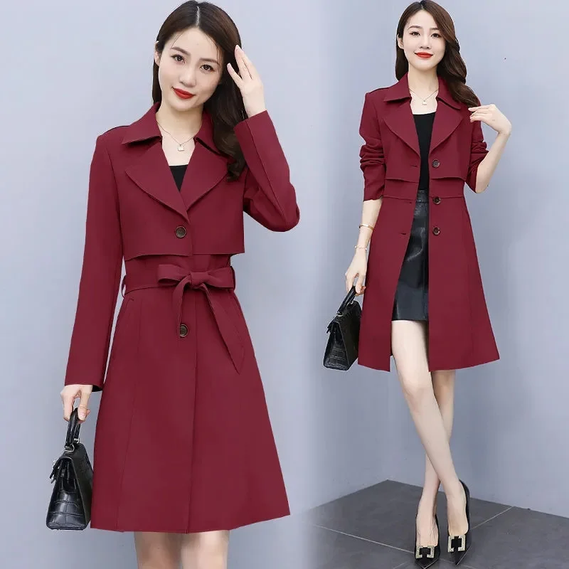 

Trench Coat For Women 2022 Autumn Casual Single Breasted Female Long Trench Coats Casaco Feminino Ladies Windbreaker Outerwear