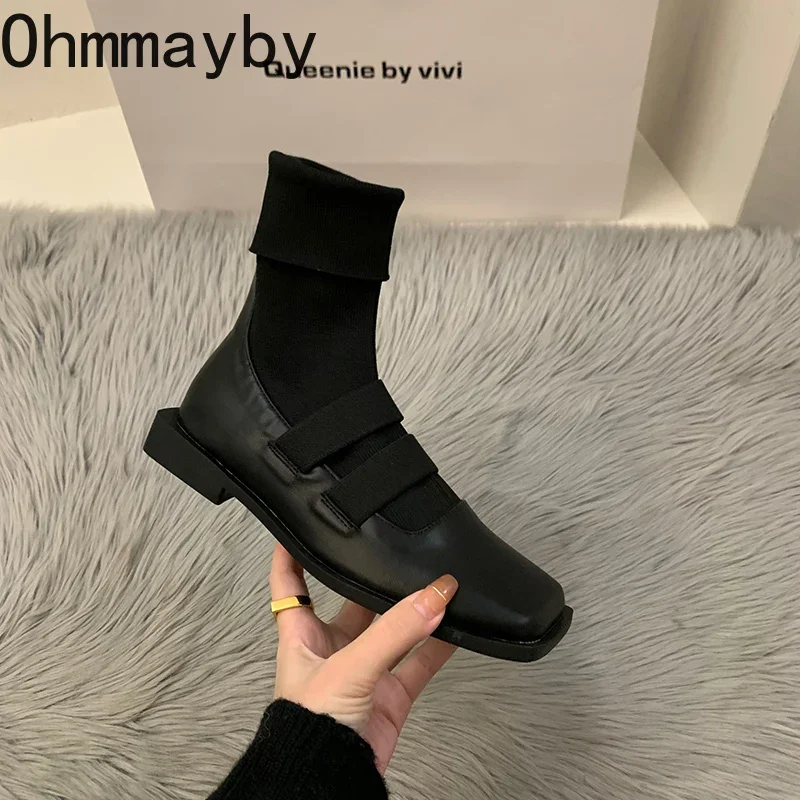 Женские ботинки челси модные удобные дамские без шнуровки на плоской подошве